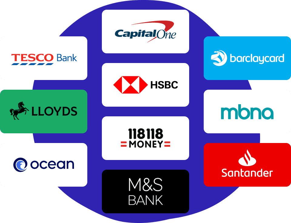 A selection of card providers available on TotallyMoney
